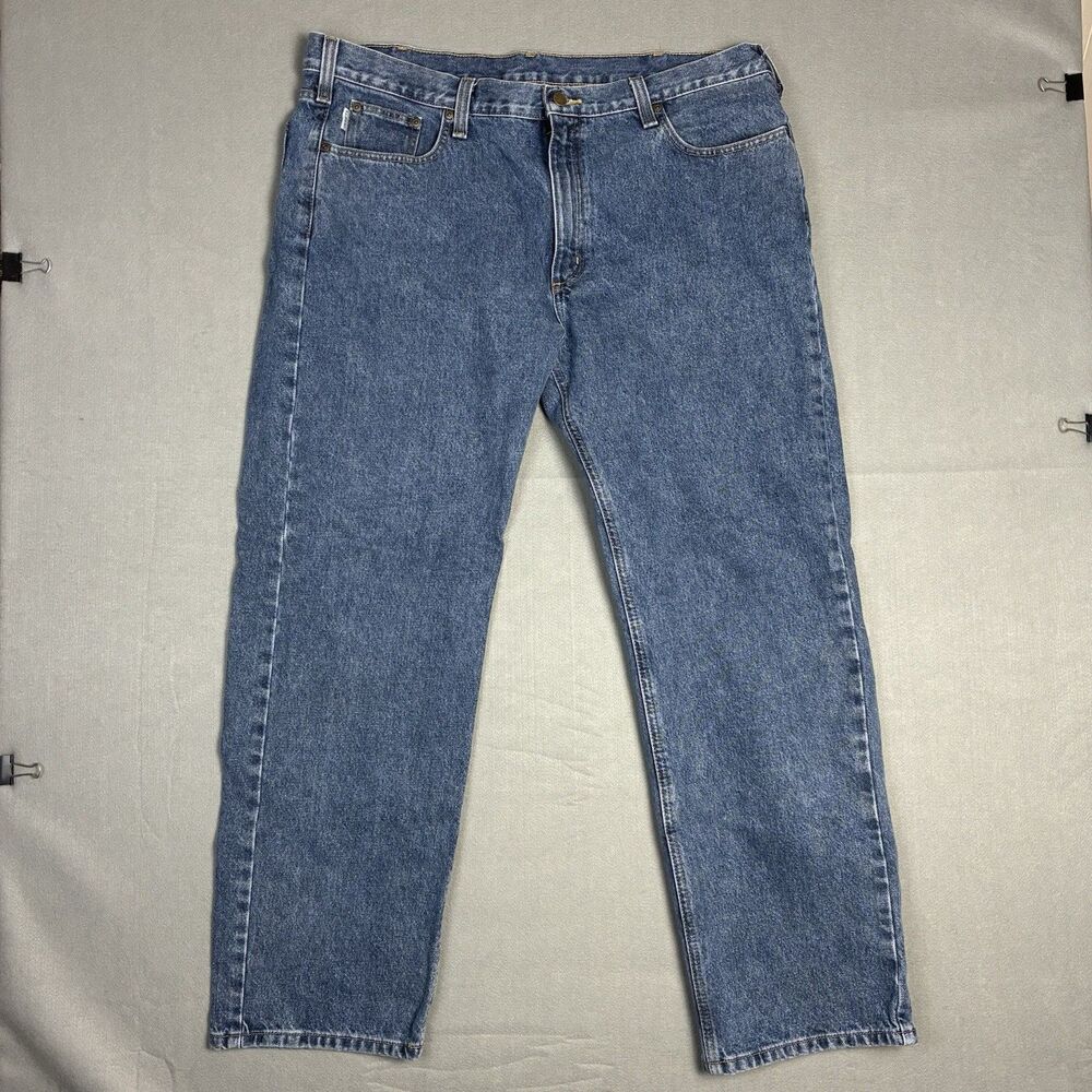 Carhartt Jeans Men’s Size 42x32 Straight Leg Traditional Fit Blue B480DPS